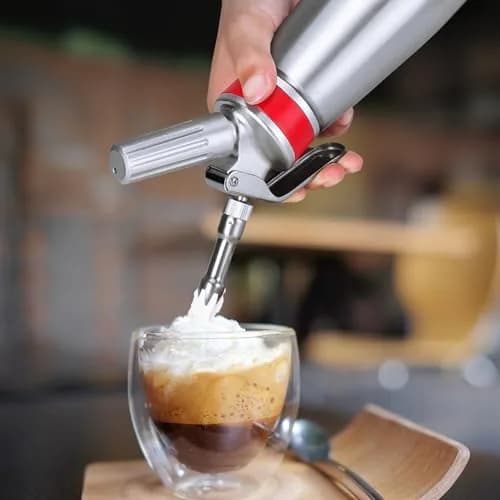 Ajimy Whipped Cream Dispenser 500ml Aluminum | Professional Kitchen Tool for Fluffy Desserts thumbnail 3
