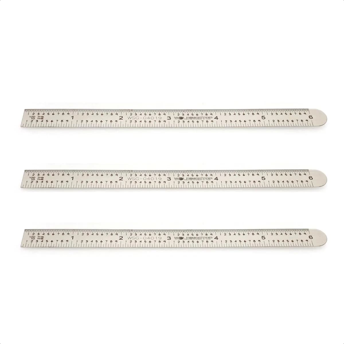 WeldingStop 6 inch (15 cm) Machinist Ruler | Flexible Stainless Steel Rule with 5R Graduations — 3pcs machinist ruler