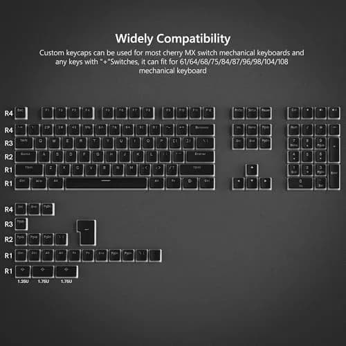 Womier Pudding Keycaps, Black PBT Shine Through Keycaps | Custom OEM Profile for MX Switches thumbnail 5