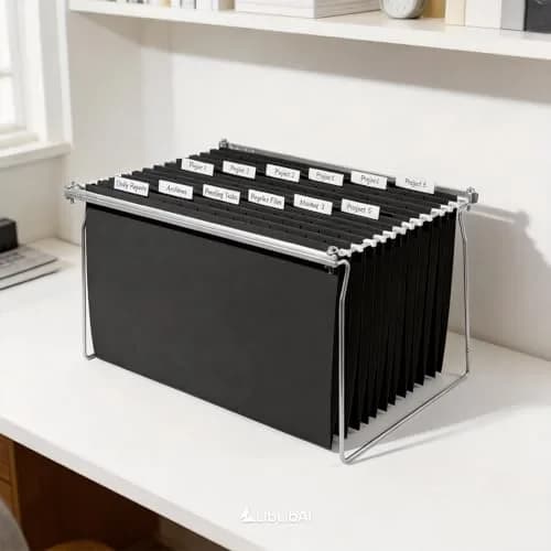 SUNEE Legal Size Hanging File Folders 25 Pack | Durable, Black, 1/5-Cut Tabs for Office & Home thumbnail 7
