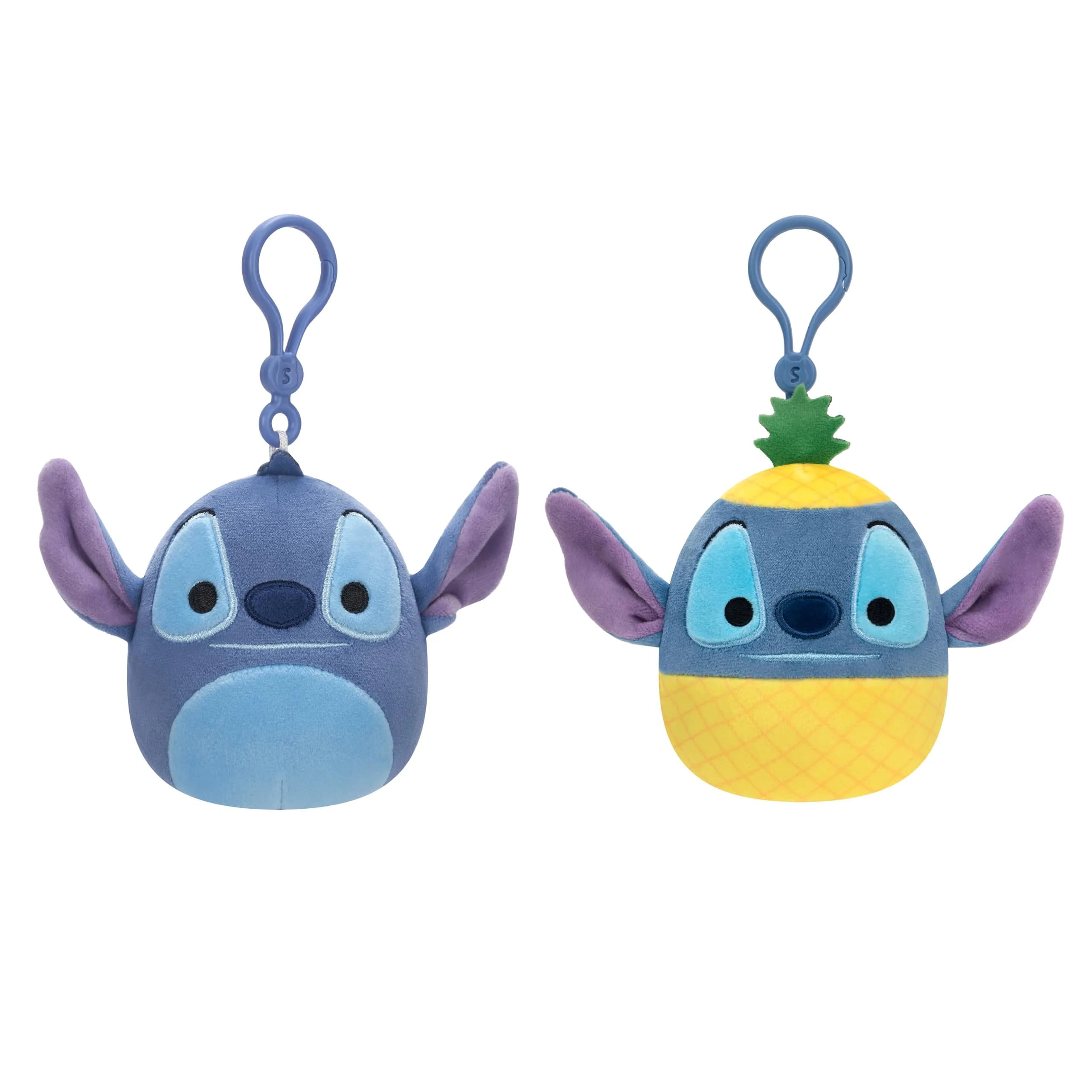Squishmallows Original Stitch & Pineapple Stitch Clip 2-Pack 7.1cm (3.5in) | Official Disney Plush Toy - main product image