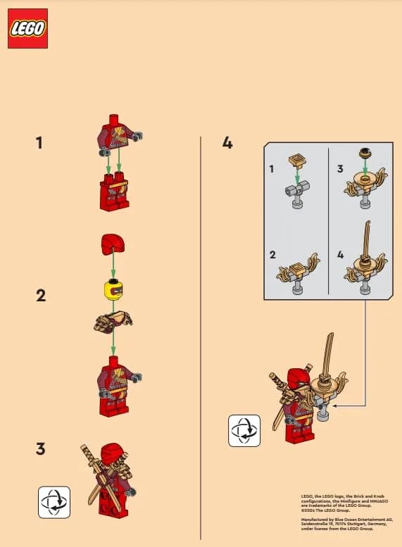 LEGO Ninjago Dragons Rising Season 2 Kai Climber Minifigure with Swords | ASTM-Tested Educational Toy Figure thumbnail 6