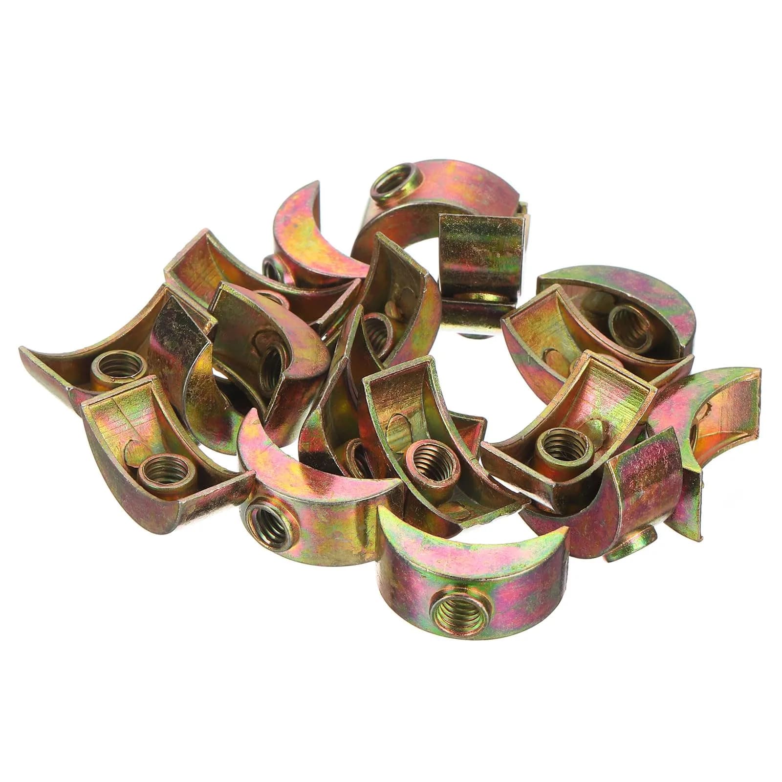 uxcell M6 Half Moon Spacer Connector 20pcs | Zinc Alloy Bronze M6 x 24mm (0.94") — Bronze