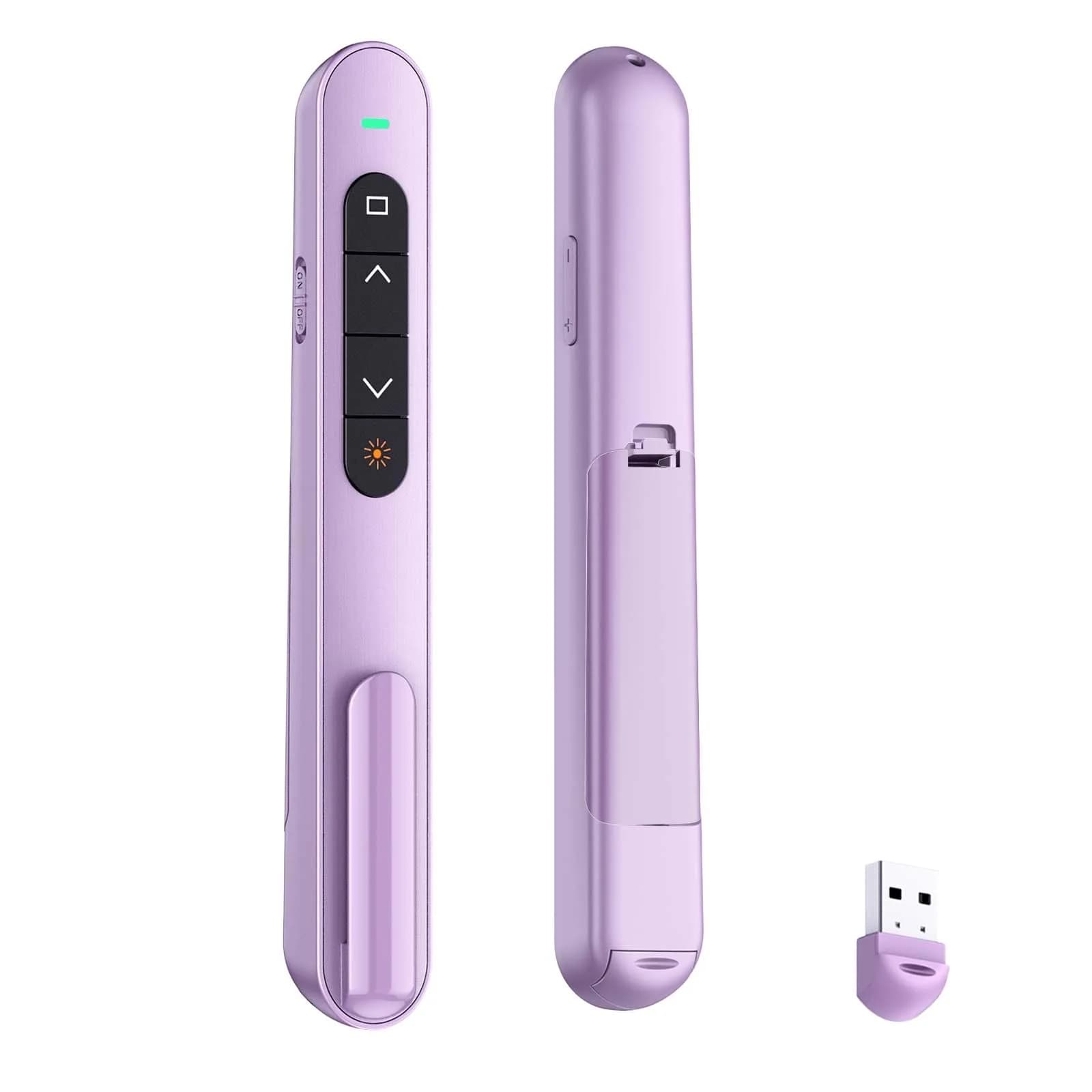 QUI Wireless Presentation Clicker with Volume Control & Red Pointer, 328ft Range | Plug & Play USB Remote for Mac/Windows - main product image