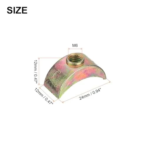 uxcell M6 x 24mm Half Moon Spacer Connectors, Zinc Alloy, Bronze (12-Pack) thumbnail 2