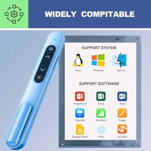 QUI Presentation Clicker with Volume Control, Wireless Presenter Remote | 328ft Range thumbnail 6
