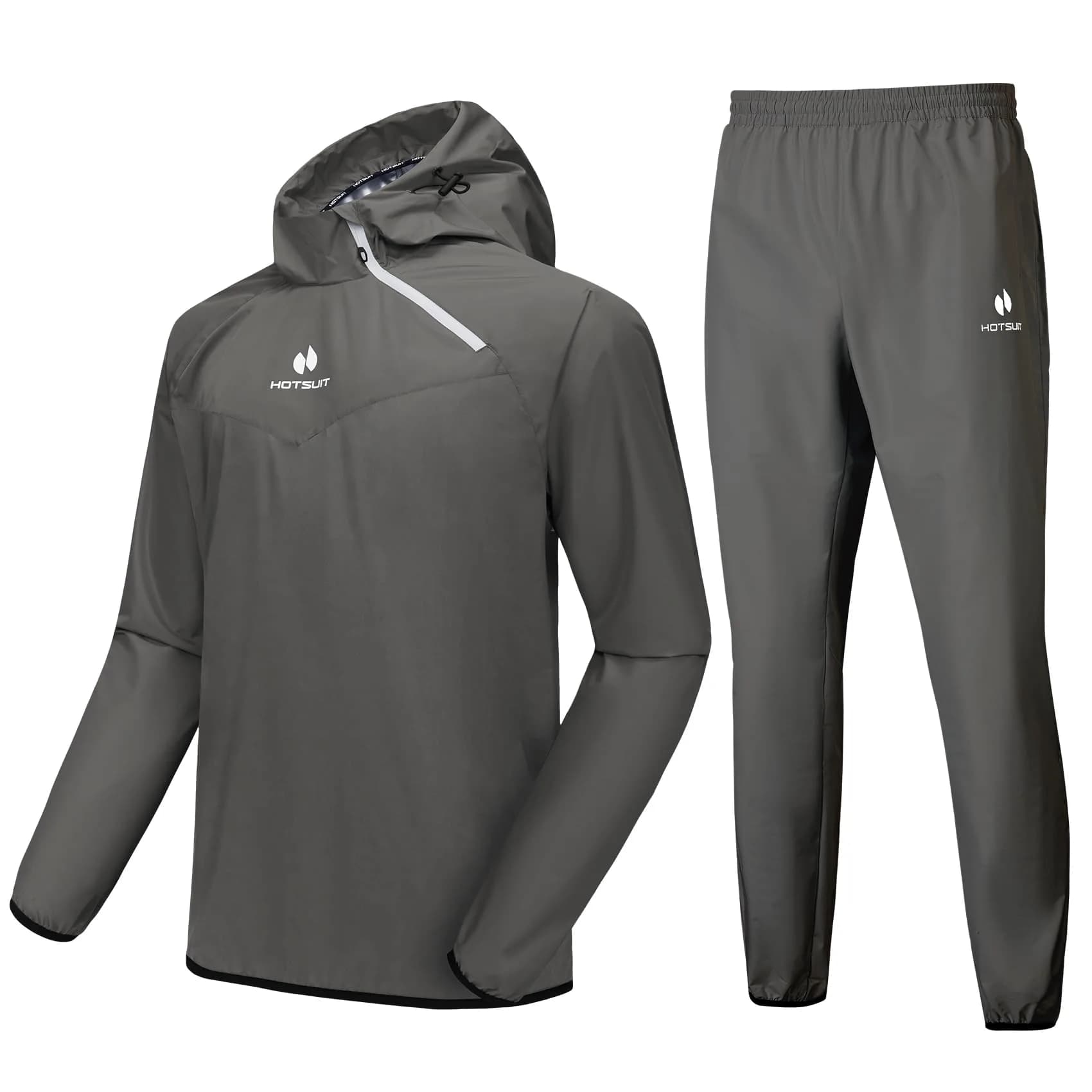 HOTSUIT Sauna Suit for Men Jacket & Pant Set XXL Dark Gray | Sweat-Inducing Workout Gear