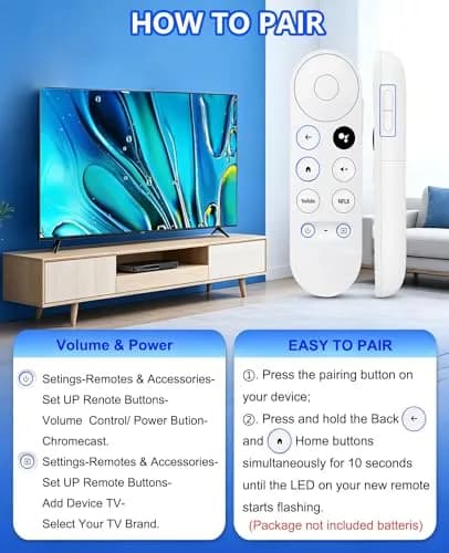 Dayume Voice Remote Control for Google Chromecast 4K TV | Compatible with G9N9N & GA01920-US (Snow) (70-120c) thumbnail 4