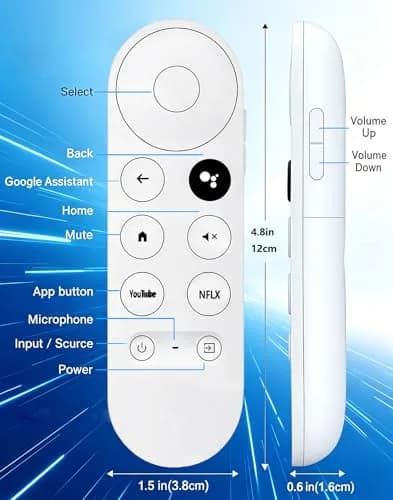 Dayume Voice Remote Control for Google Chromecast 4K TV | Compatible with G9N9N & GA01920-US (Snow) (70-120c) thumbnail 8