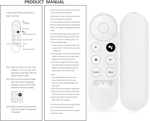 Dayume Voice Remote Control for Google Chromecast 4K TV | Compatible with G9N9N & GA01920-US (Snow) (70-120c) thumbnail 9