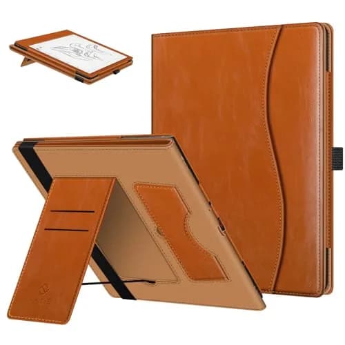 Fintie Stand Case for 10.3" Boox Note Air6 C/Air5 C/Air4 C/Air3 C/Air3 B/W Tablet ePaper | Brown PU Leather Folio with Card Slot & Pen Holder thumbnail 1