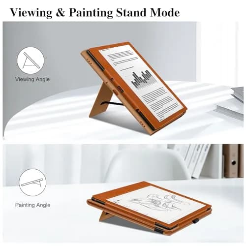 Fintie Stand Case for 10.3" Boox Note Air6 C/Air5 C/Air4 C/Air3 C/Air3 B/W Tablet ePaper | Brown PU Leather Folio with Card Slot & Pen Holder thumbnail 3