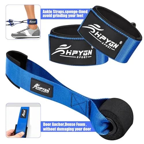 HPYGN Heavy Resistance Bands Set with Handles & Accessories - 420 lbs Max Resistance | 6 Bands, 2 Handles, Door Anchor, Ankle Straps, Carry Bag thumbnail 4