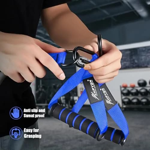 HPYGN Heavy Resistance Bands Set with Handles & Accessories - 420 lbs Max Resistance | 6 Bands, 2 Handles, Door Anchor, Ankle Straps, Carry Bag thumbnail 5