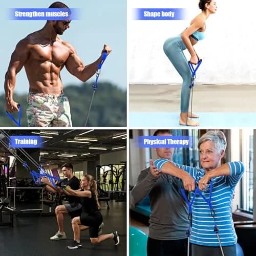 HPYGN Heavy Resistance Bands Set with Handles & Accessories - 420 lbs Max Resistance | 6 Bands, 2 Handles, Door Anchor, Ankle Straps, Carry Bag thumbnail 7