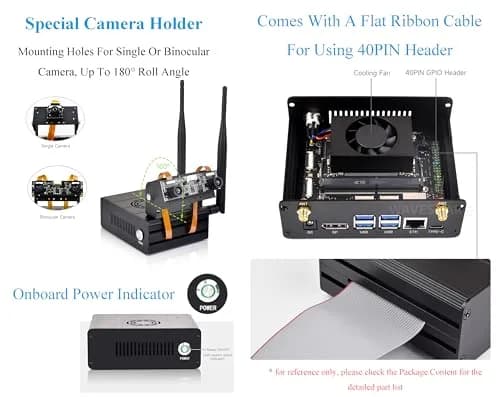 UeeKKoo Jetson Orin Aluminum Alloy Case with Camera Holder, Silver | Active + Passive Cooling thumbnail 5