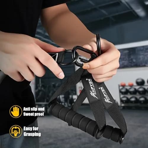 HPYGN 420lbs Heavy Resistance Bands Set with Handles, Door Anchor & Ankle Straps | 2.15 kg (4.74 lb) Total Resistance thumbnail 6