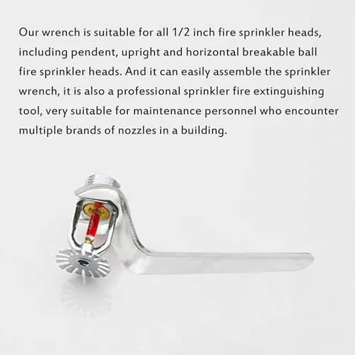 Szuenh Universal Fire Sprinkler Head Wrench 1/2" (6.5 inch) | Heavy-Duty Steel for Semi-Recessed, Concealed, Exposed Heads thumbnail 3