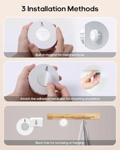 GOODEA.fun Rechargeable Puck Lights with Remote, 13 RGB Colors, 3 Pack | Modern LED Tap Lights for Cabinets & Shelves thumbnail 6
