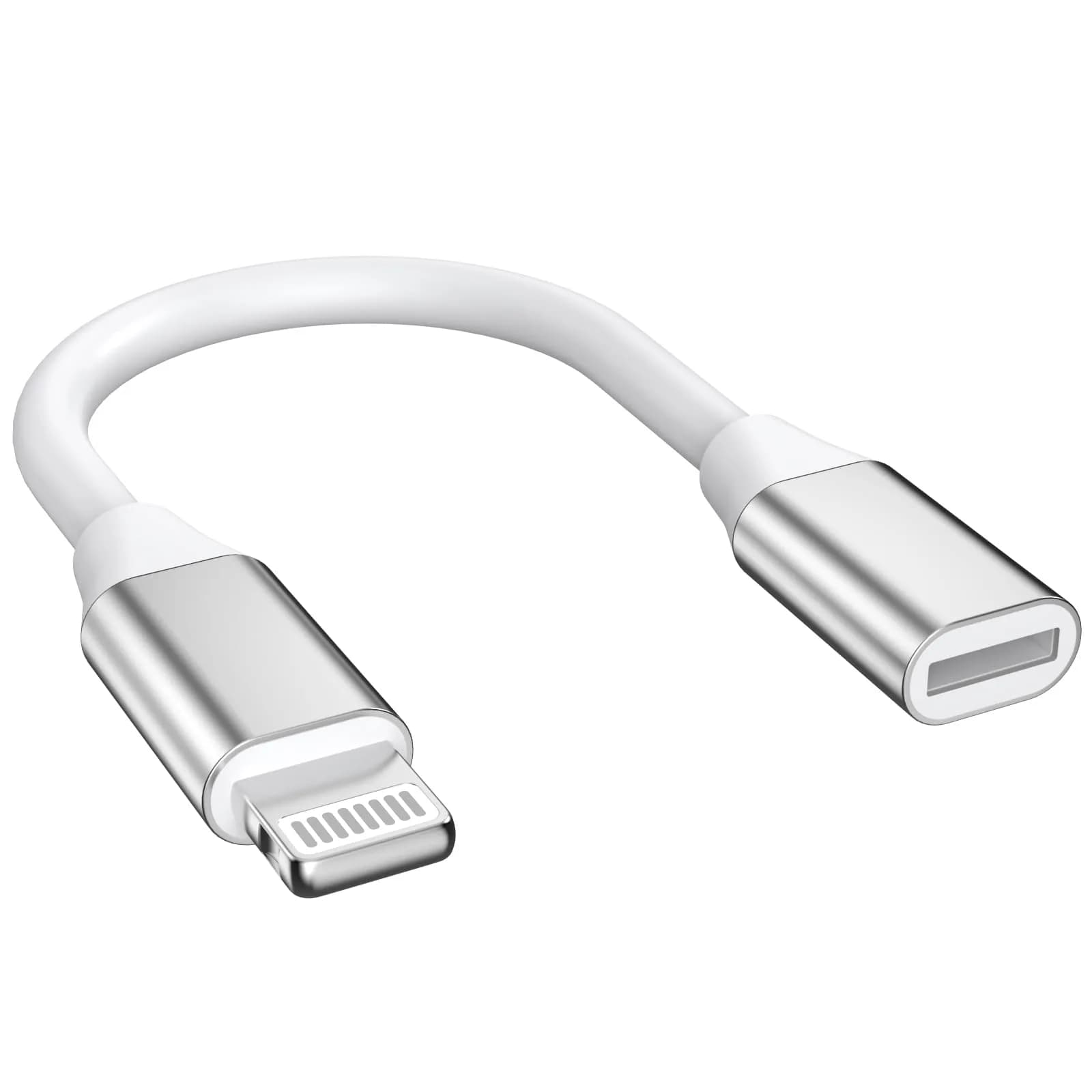 DESOFICON Lightning Male to Female Adapter 9cm (3.5 inch) | Extends iPhone Charging, Audio, Data