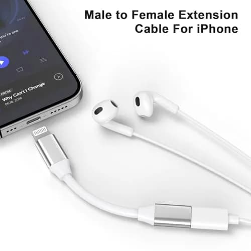 DESOFICON Lightning Male to Female Adapter 9cm (3.5 inch) | Extends iPhone Charging, Audio, Data thumbnail 6