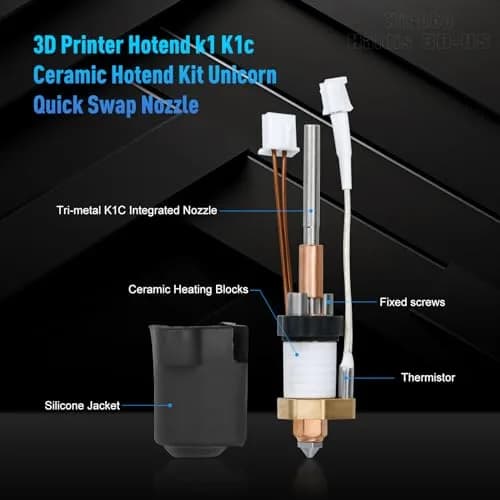 Xirbbo K1 Ceramic Hotend Kit with Unicorn Quick Swap Nozzle for K1 Max K1C 3D Printer | 300°C High-Temp thumbnail 5