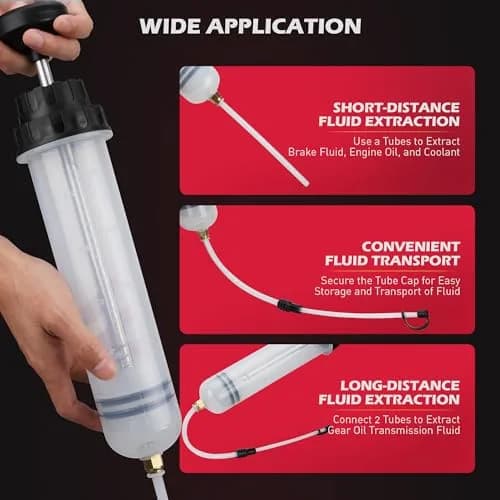 SEDY 500CC Fluid Extractor | Multi-Purpose Oil Syringe for Automotive & Marine Use (17.6 Oz./0.45 Qt./500 CC) thumbnail 4