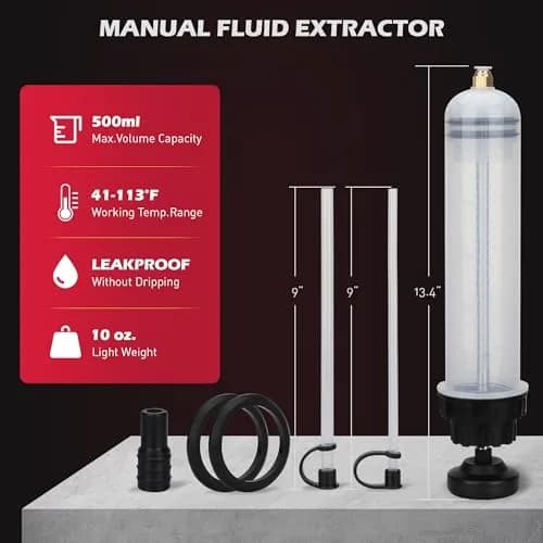 SEDY 500CC Fluid Extractor | Multi-Purpose Oil Syringe for Automotive & Marine Use (17.6 Oz./0.45 Qt./500 CC) thumbnail 3