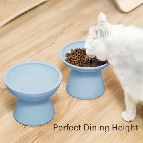 CEEFU 2-Pack Elevated Ceramic Cat Bowls Extra Wide | Whisker-Friendly, Durable & Stylish thumbnail 7