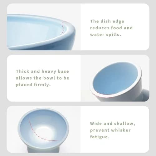 CEEFU 2-Pack Elevated Ceramic Cat Bowls Extra Wide | Whisker-Friendly, Durable & Stylish thumbnail 3