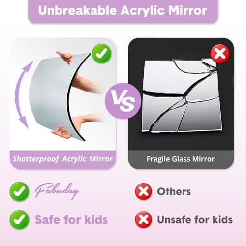 Fabuday Lighted Hanging Mirror for Dance Backstage - Rechargeable Folding LED Full Length Mirror with Lights for Dancers, Portable Foldable Travel Body Mirrors, Brightness Adjustable, Purple (11.5x12.3 inch) thumbnail 2