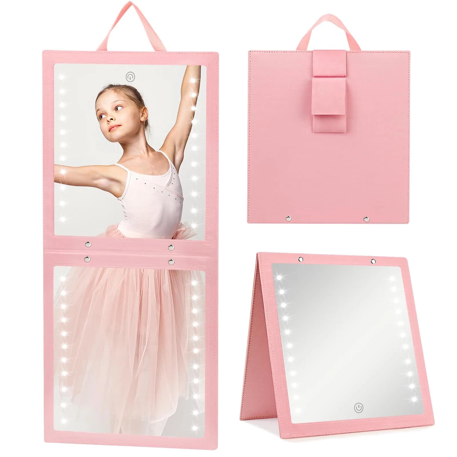 Fabuday Lighted Foldable Hanging Dance Mirror 29cm (11.5") | Adjustable Brightness Full Length - main product image