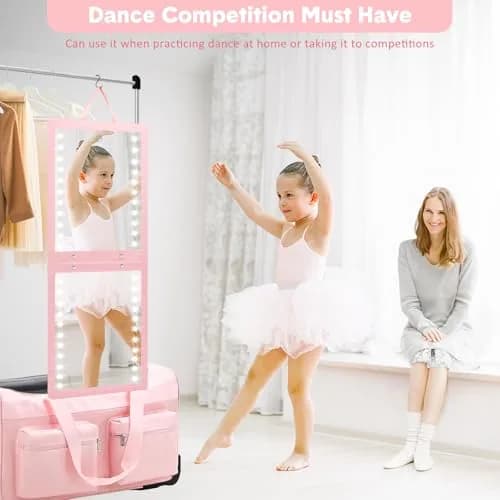 Fabuday Lighted Foldable Hanging Dance Mirror 29cm (11.5") | Adjustable Brightness Full Length thumbnail 4