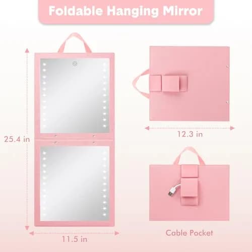 Fabuday Lighted Foldable Hanging Dance Mirror 29cm (11.5") | Adjustable Brightness Full Length thumbnail 7
