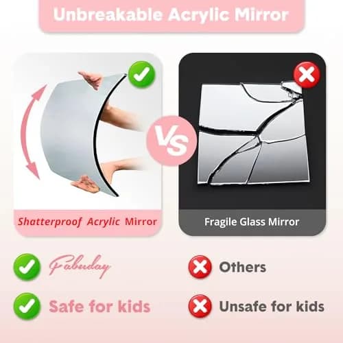 Fabuday Lighted Foldable Hanging Dance Mirror 29cm (11.5") | Adjustable Brightness Full Length thumbnail 2