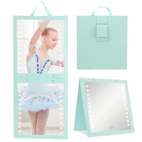 Fabuday Lighted Foldable Hanging Dance Mirror 31cm (12.3" L x 11.5" W) | Unbreakable Acrylic for Backstage & Travel thumbnail 1