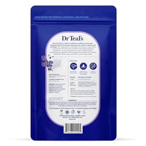 Dr Teal's Epsom Salt Magnesium Soak, Lavender & Eucalyptus Duo Bundle, 1.81 kg (48 oz) | Soothes Aches & Reduces Stress thumbnail 5