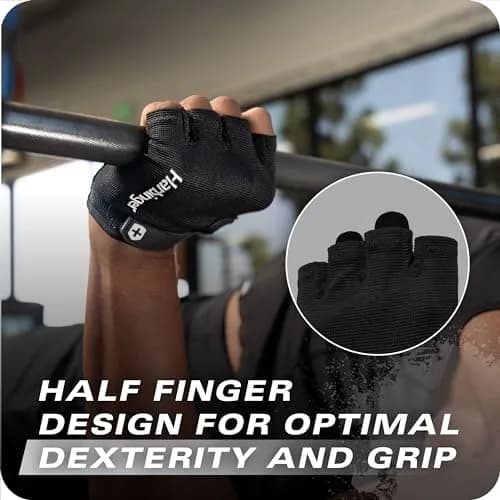 Harbinger Power Gloves 3.0 - Durable Half Finger Weightlifting Gloves with Adjustable Wrist, Breathable Leather Palm, Small thumbnail 4