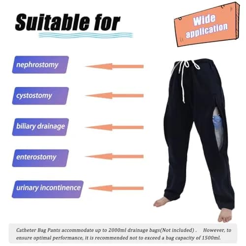 Lmaray Catheter Leg Bag Trousers Medium | Discreet, Breathable & Adjustable for Urine & Bowel Care thumbnail 3