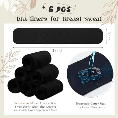 Toulite Cotton Bra Liners Sweat Pads Medium | Soft, Reusable & Breathable thumbnail 2