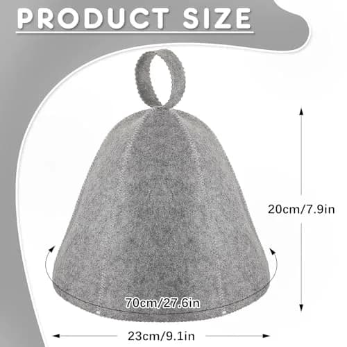 JaGely Sauna Hat for Men Women Russian Banya Cap, Gray, 1 Pcs | Heat-Resistant Sauna Headwear thumbnail 2