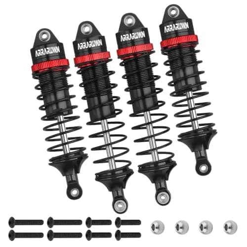 ARRAROWN RC Car Shocks Set 4PCS Black | Heavy-Duty Off-Road Impact Resistance thumbnail 7