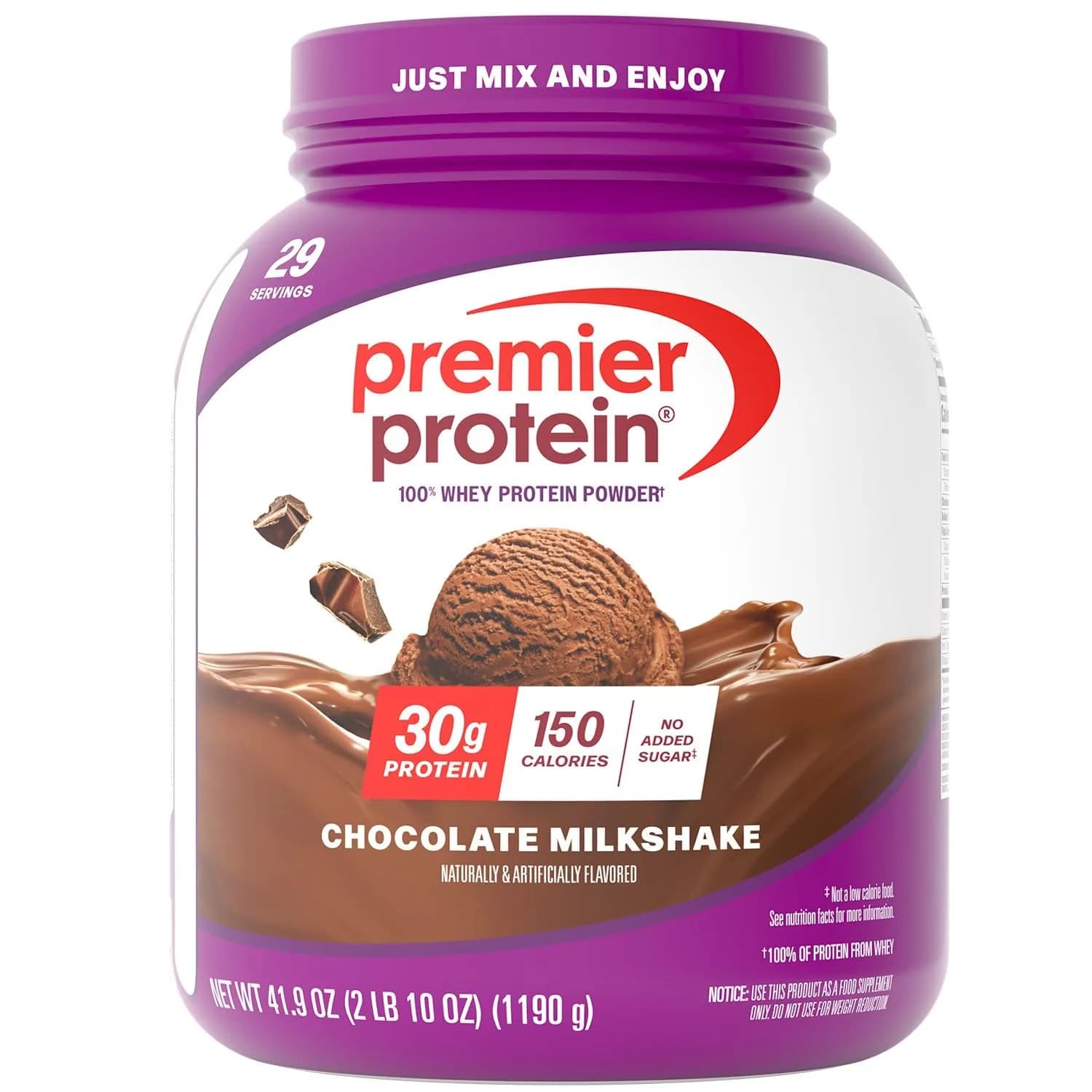 Premier Protein 30g High Protein Powder, 100% Whey, Chocolate, 1.53 lb (694g) | 30g Protein Per Serving — Chocolate / 2.62 Pound