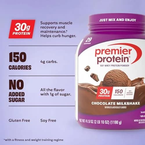 Premier Protein 30g High Protein Powder Chocolate 2.62 lb (1.19 kg) | 100% Whey Protein for Muscle Support thumbnail 2