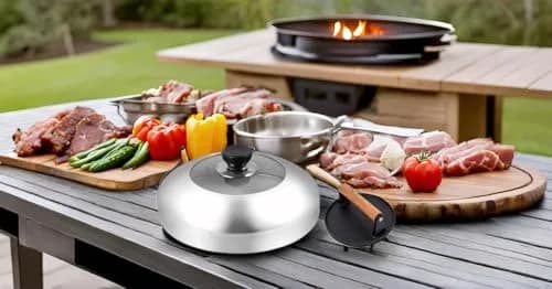 JNXHON Heavy Duty Cast Iron Burger Smasher & 11inch Melting Dome Cover | Indoor Outdoor Grilling Accessory thumbnail 3