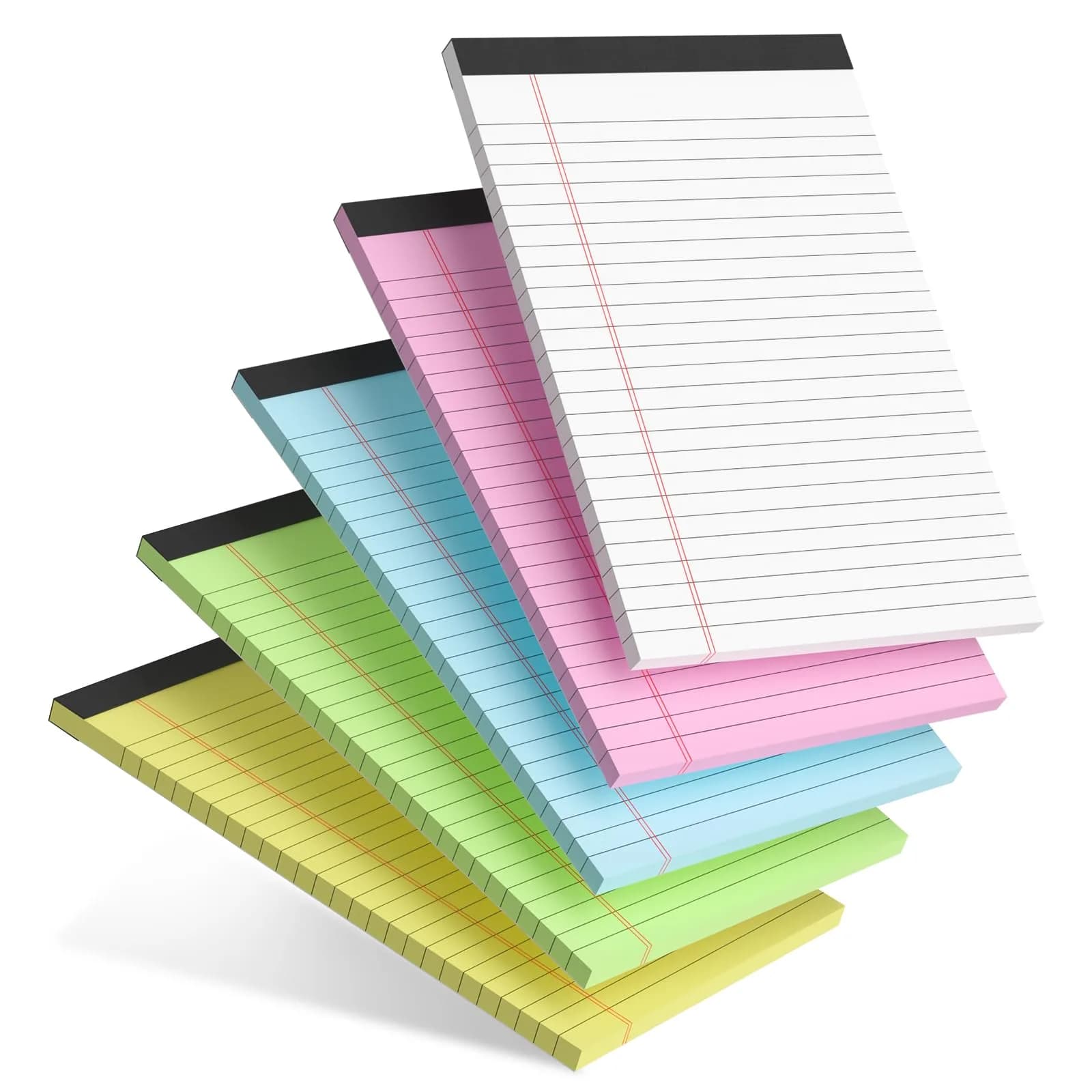 AILZFEI Multicolor Small Note Pads 5x8 Inch (150 Sheets Total) | College Ruled Legal Pads with Cardboard Back - main product image