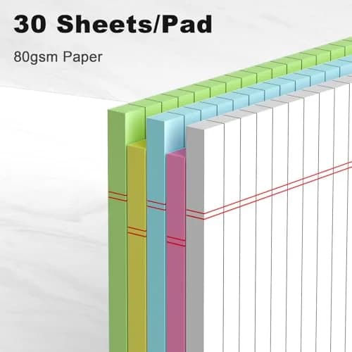 AILZFEI Multicolor Small Note Pads 5x8 Inch (150 Sheets Total) | College Ruled Legal Pads with Cardboard Back thumbnail 3