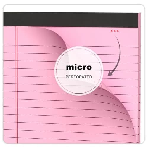 AILZFEI Pink Legal Pads 5x8 Inch (180 Pages Total) | College Ruled Writing Pads for Students & Professionals thumbnail 5