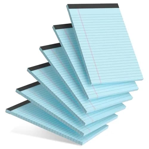 AILZFEI Blue 6pcs Small Note Pad 5x8 Inch (120 sheets per pad, 720 sheets total) | College Ruled Paper for Students & Professionals thumbnail 1