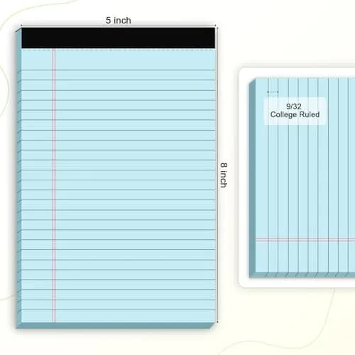 AILZFEI Blue 6pcs Small Note Pad 5x8 Inch (120 sheets per pad, 720 sheets total) | College Ruled Paper for Students & Professionals thumbnail 2